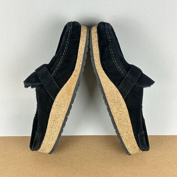 Birkenstock Buckley Suede Shearling Lined Mule Clogs Womens 10 Black Slip On - Picture 6 of 11